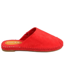 Klapki espadryle full kolor czerwone 3899 Red