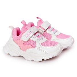 Dziecięce Sportowe Buty Sneakersy Biało-Różowe Sugar białe