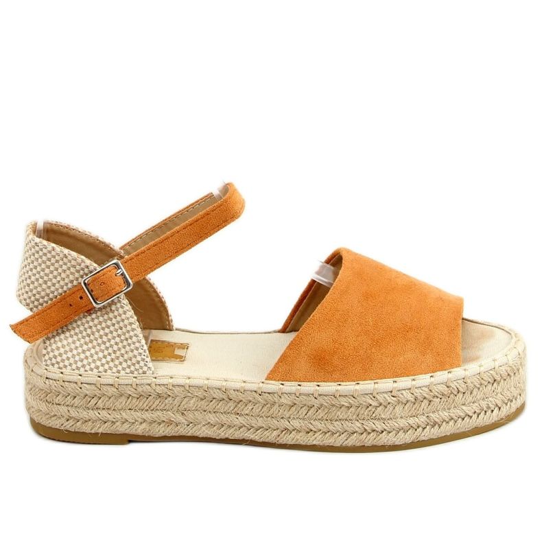 Espadryle open toe camel A663-ESP-1 Camel beżowy brązowe