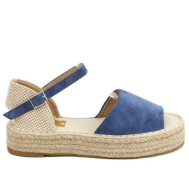 Espadryle open toe niebieskie A663-ESP-1 Jeans beżowy