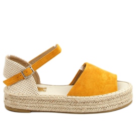 Espadryle open toe miodowe A663-ESP-1 Yellow beżowy żółte