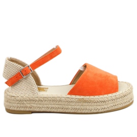 Espadryle open toe pomarańczowe A663-ESP-1 Orange beżowy