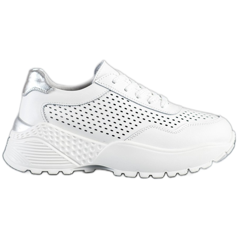 Goodin Modne Skórzane Sneakersy białe