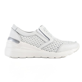 Goodin Białe Wsuwane Sneakersy Ze Skóry