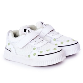 Apawwa Dziecięce Sportowe Buty Z Pandą Biało-Zielone Chico białe
