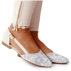 Skórzane Baleriny Maciejka 4972A-04 Beżowe beżowy