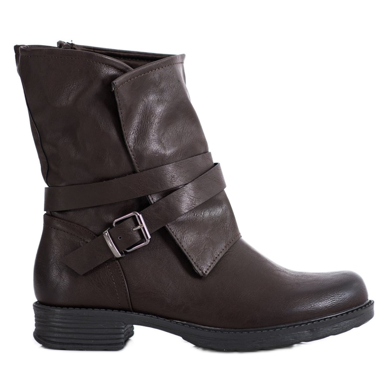 Seastar Ciemnobrązowe Workery Z Eko Skóry