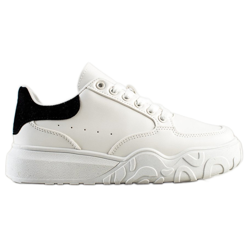 Small Swan Białe Sneakersy Z Eko Skóry