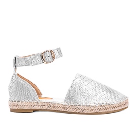 Srebrne espadryle w motywie skóry węża Jordan srebrny
