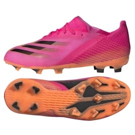 Buty piłkarskie adidas X Ghosted.1 Fg Jr FW6956 różowe różowy, pomarańczowy