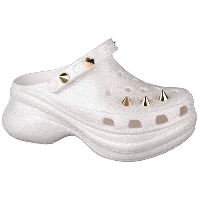 Klapki Crocs Classic Bae Glitter Stud Clog W 206783-100 białe złoty
