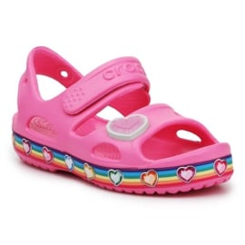 Sandały Crocs Fun Lab Rainbow Sandal Jr 206795-669 różowe
