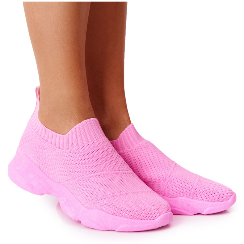 PS1 Damskie Sportowe Buty Slip-on Różowe Yoga Class