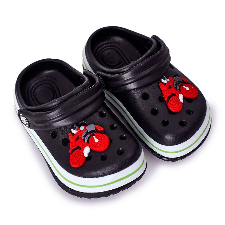 Dziecięce Piankowe Klapki Kroksy Czarne Lazy Day wielokolorowe