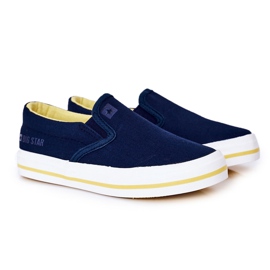 Dziecięce Wsuwane Tenisówki Slip-On Big Star HH374011 Granatowe niebieskie