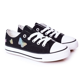 EVE Dziecięce Trampki Z Motylkami Czarne Fairytales