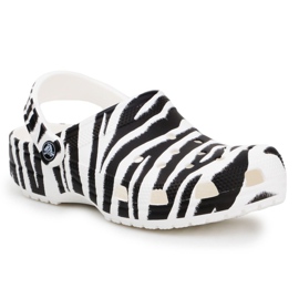 Klapki Crocs Classic Animal Print Clog W 206676-1DE białe czarne