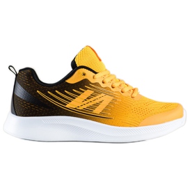 SHELOVET Lekkie Tekstylne Sneakersy czarne żółte