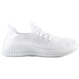SHELOVET Lekkie Tekstylne Buty Sportowe białe