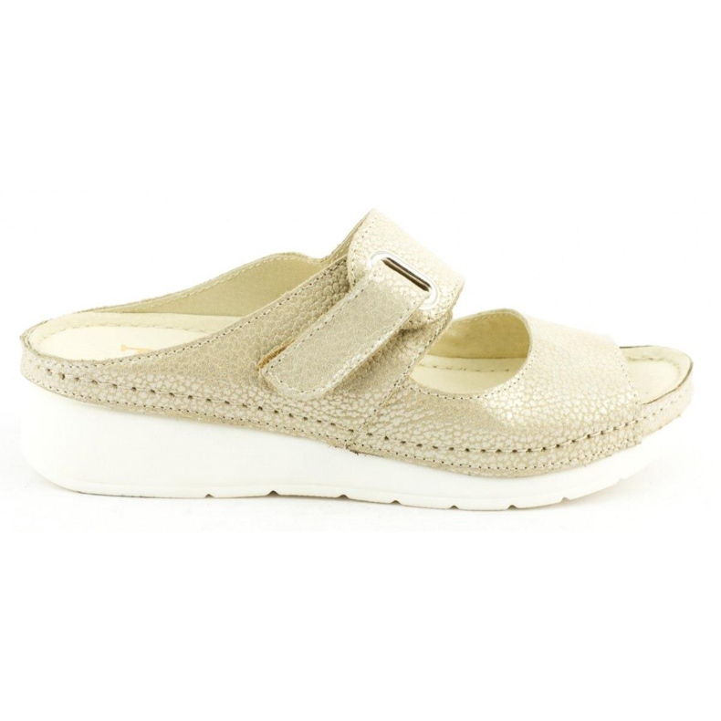 Dolce Pietro Klapki na rzep 2211 beżowe beżowy srebrny