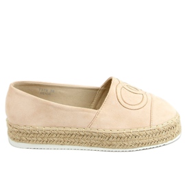 Espadryle chanelki beżowe T379P Beige beżowy