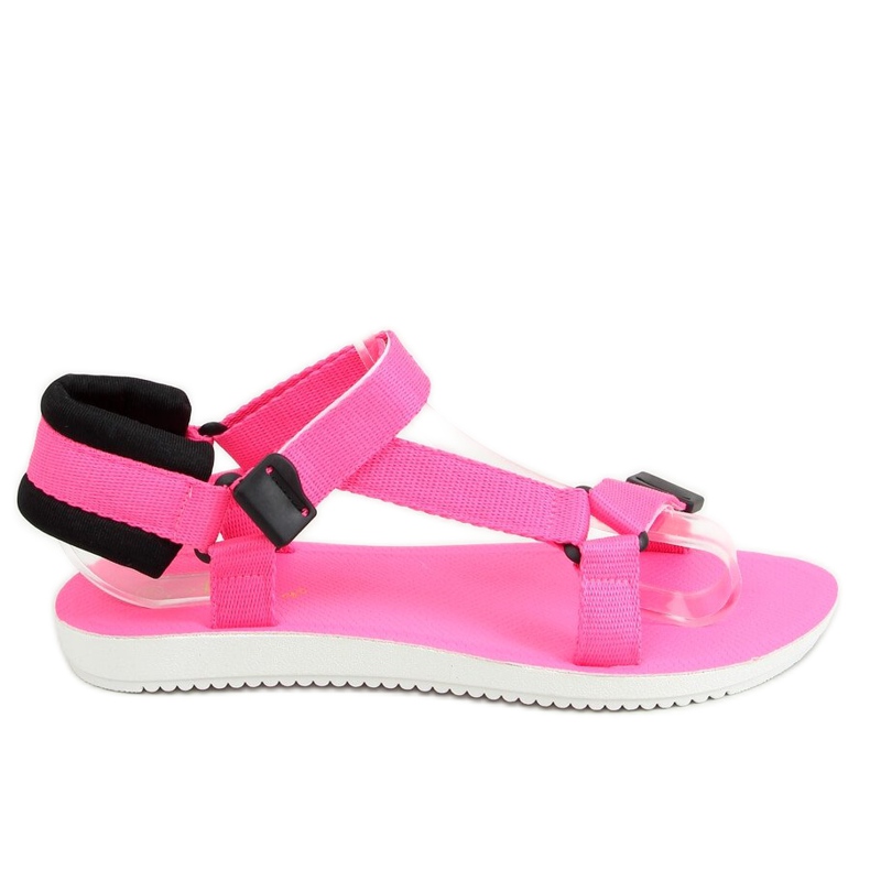 Sandałki sportowe na rzepy różowe N-67 Fluorescent Fushie