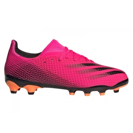 Buty piłkarskie adidas X Ghosted.3 Mg Jr FY1093 różowe grafitowy, różowy