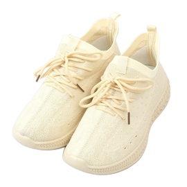Buty sportowe skarpetkowe beżowe 7819 LT.BEIGE beżowy