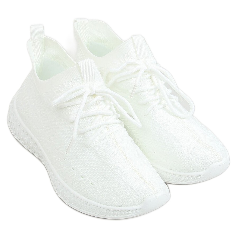 Buty sportowe skarpetkowe białe 7819 White
