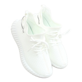 Buty sportowe skarpetkowe białe 7817 White