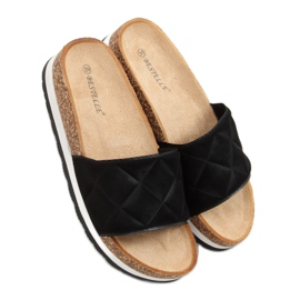 Klapki korkowe czarne LS017 Black