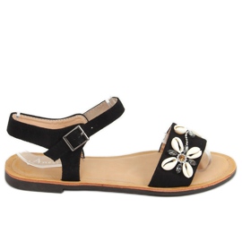 Sandałki z muszelkami czarne M78 Black