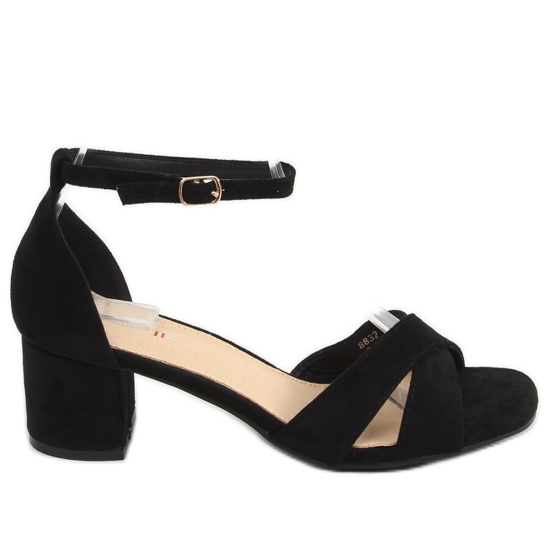Sandałki na obcasie czarne 8832 Black