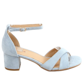 Sandałki na obcasie niebieskie 8832 Blue