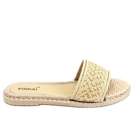 Klapki damskie beżowe LS002 Beige beżowy