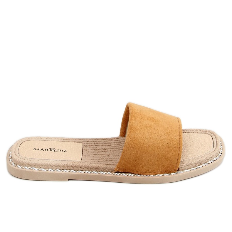 Klapki damskie zamszowe camel 1096 Camel brązowe