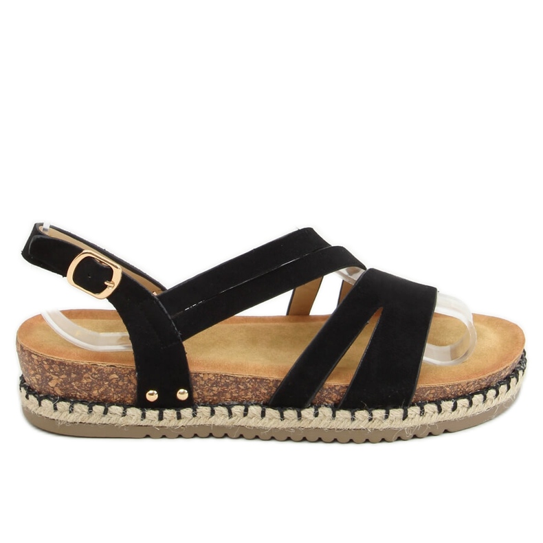 Sandałki espadryle boho czarne FD002 Black