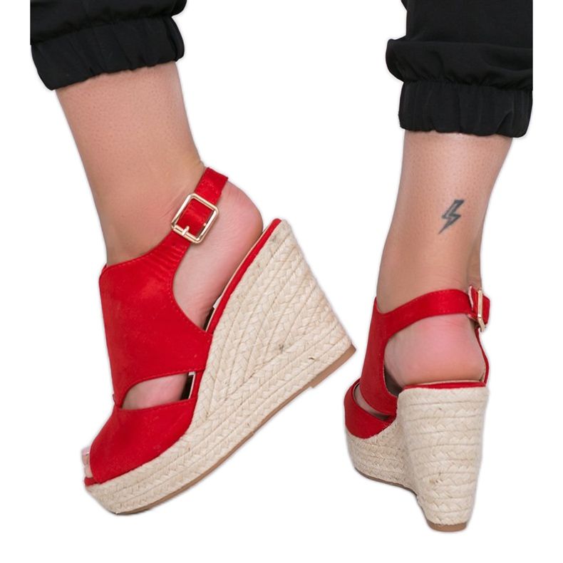 Czerwone espadryle na koturnie Pretty Woman