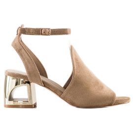 Filippo Stylowe Zabudowane Sandałki beżowy