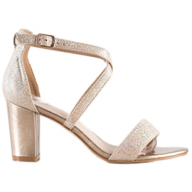 Filippo Błyszczące Złote Sandałki złoty