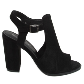 Sandałki na obcasie czarne 2B7L6897-3 Black