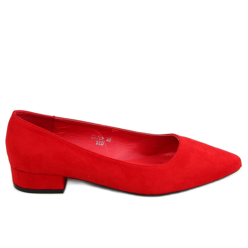 Czółenka na niskim obcasie czerwone CL70P Red