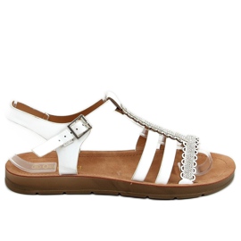 Sandałki damskie białe L-375 White