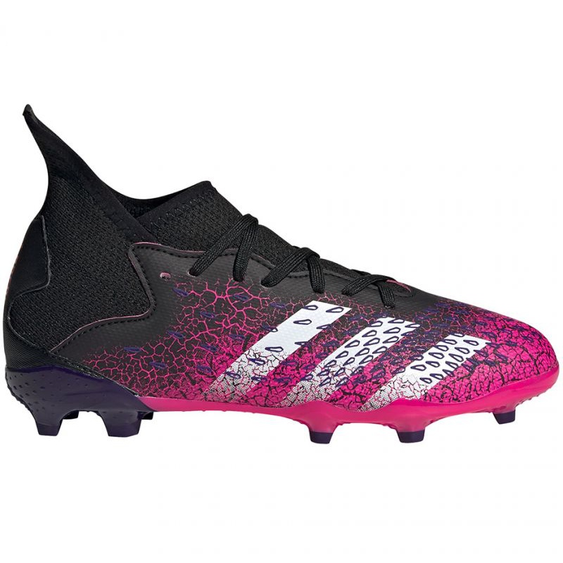 Buty piłkarskie adidas Predator Freak.3 Fg Jr FW7530 biały, czarny, różowy różowe