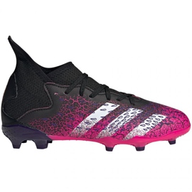 Buty piłkarskie adidas Predator Freak.3 Fg Jr FW7530 biały, czarny, różowy czarne