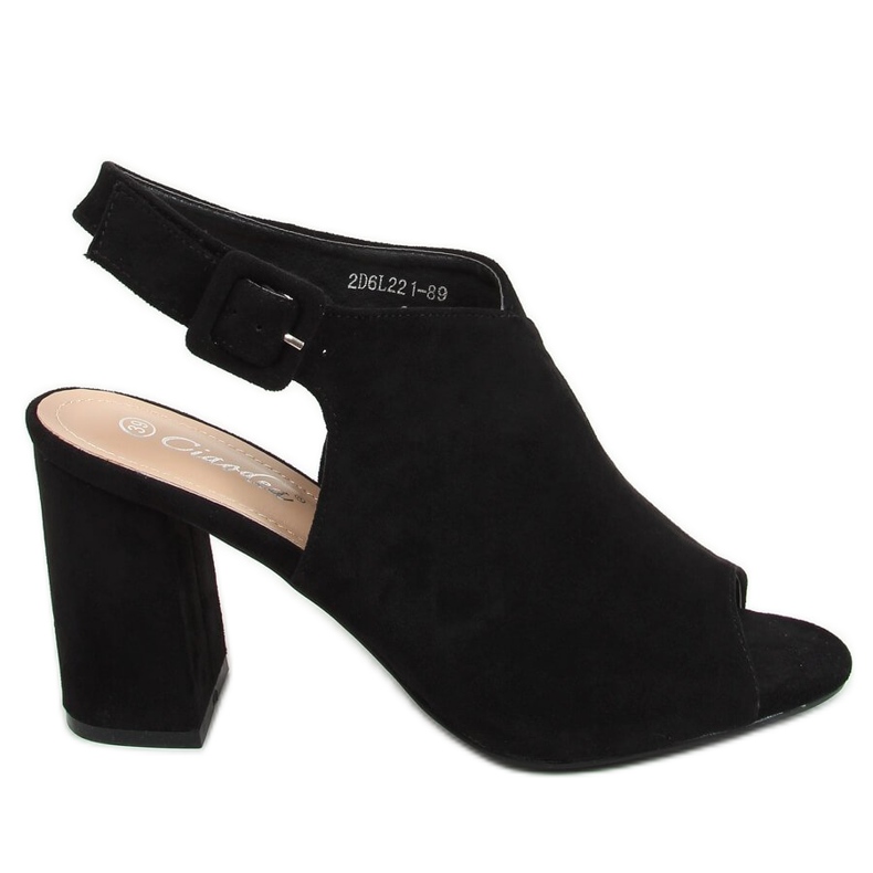Sandałki na szerokim obcasie czarne 2D6L221-89 Black