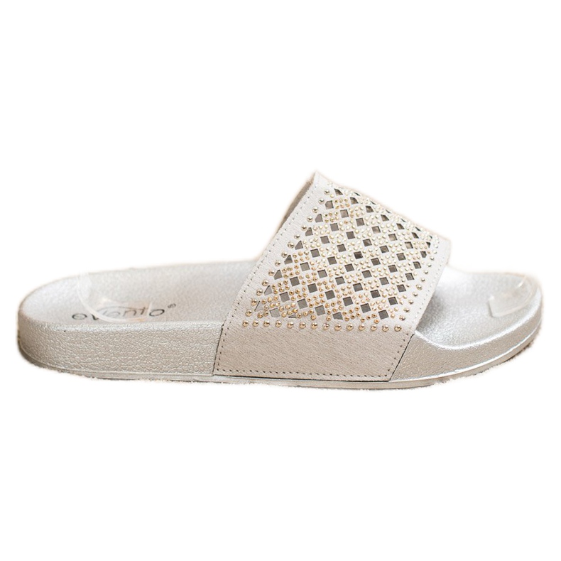 Evento Stylowe Klapki Z Ozdobami szare