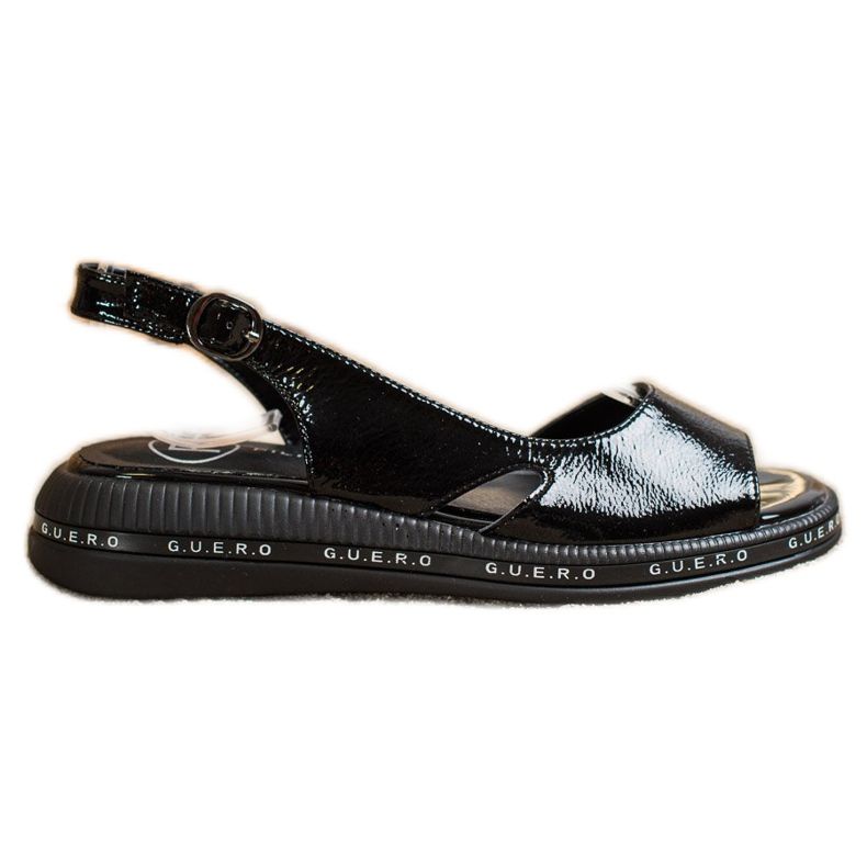 Filippo Wygodne Lakierowane Sandały czarne