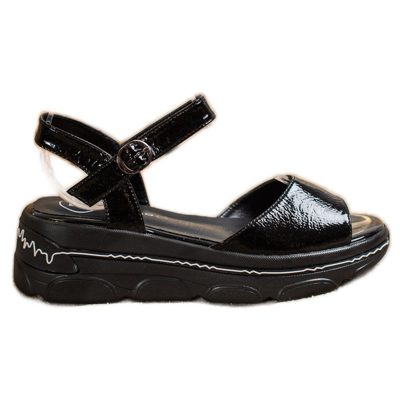 Filippo Lakierowane Sandały Na Platformie czarne