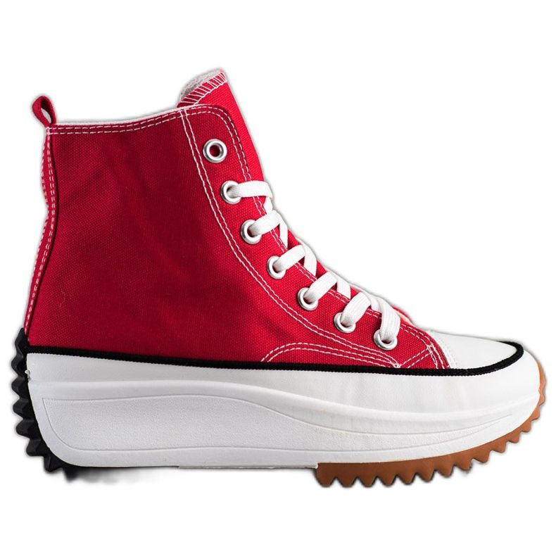 SHELOVET Wysokie Trampki Na Platformie czerwone
